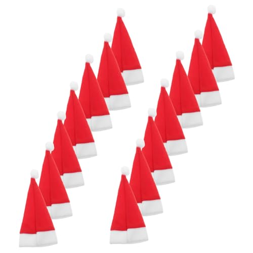 Vaguelly 30 Stück Teiliges Mini Weihnachtsmannmütze aus Weichem Flanell Vielseitige Besteckhüllen und Flaschenhauben Festliche Tischdeko und Partyaccessoire für Weihnachtsfeiern von Vaguelly