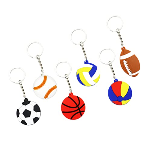 Vaguelly 30 Stück Teiliges Sport Schlüsselanhänger aus PVC mit Fußball Baseball Basketball Volleyball Beachball Rugby Leicht Tragbar als Partygeschenk und Taschenanhänger von Vaguelly