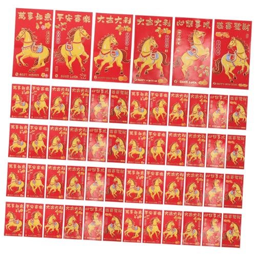 Vaguelly 300 Stk. Kreative rote Umschläge für das Jahr des Pferdes chinesische neujahrsgeldumschläge Neujahrsroter Tasche Frühling Festival Red Envelope Chinas rote Umschläge Gewebe von Vaguelly