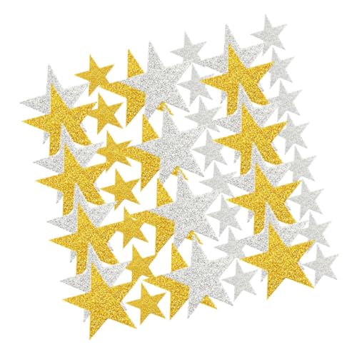 Vaguelly 300 Stück Pentagramm-Aufkleber Sternen Kind sternaufkleber Bastelsterne dekorative Sticker metallsterne Aufkleber Stern zum Basteln Glänzender Aufkleber Sterne-Aufkleber Eva von Vaguelly