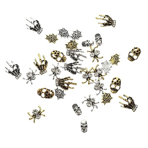 Vaguelly 32 Stück Teiliges Nagel Charms Halloween Metall Nail Art Dekorationen Vintage Schädel Spinne Maniküre Zubehör für Frauen und Diy Nail Art Vaguelly 32 Stück Teiliges Nagel Charms Halloween Metall Nail Art Dekorationen Vintage Schädel Spinne Maniküre Zubehör für Frauen und Diy Nail Art von Vaguelly