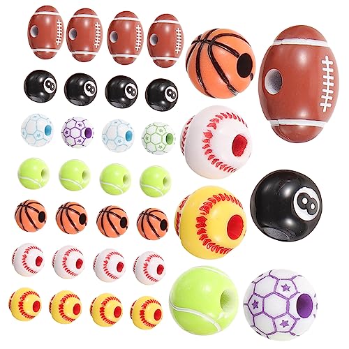 Vaguelly 350 Stück Sportliche Perlen für Diy Schmuck Bastelperlen Verschiedenen Designs für Armbänder und Ohrringe für Kreative Bastelprojekte von Vaguelly