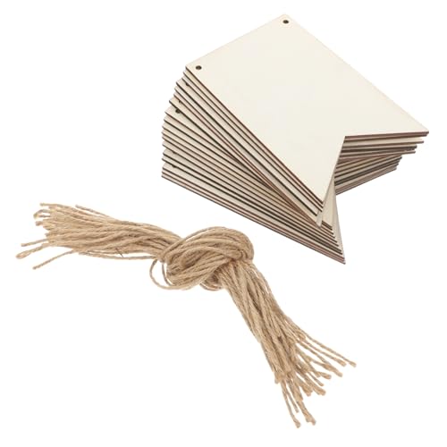 Vaguelly 36 Sätze Blanko Holzschild Hängende Holztafel für DIY Bastelprojekte Unvollendete Holzplaketten mit Juteseil für Doodle Heimdekoration und Festtagsgestaltungen von Vaguelly
