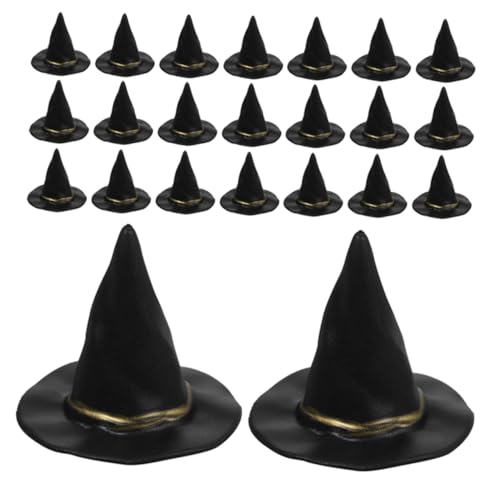 Vaguelly 36 Stück Teiliges Mini Hexenhüte für Halloween DIY Basteln Kleine Schwarze Zauberhüte als Partydekoration und Puppenhaus Zubehör Platzsparend und Wiederverwendbar für Fest und von Vaguelly