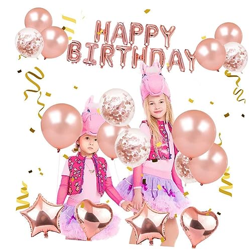 Vaguelly 39Stücke Teiliges Geburtstags Party Dekorationsset Mit Roségold Happy Birthday Luftballons Konfetti Ballons Stern Und Herzballons Quastenvorhang Und Band Vaguelly 39Stücke Teiliges Geburtstags Party Dekorationsset Mit Roségold Happy Birthday Luftballons Konfetti Ballons Stern Und Herzballons Quastenvorhang Und Band von Vaguelly