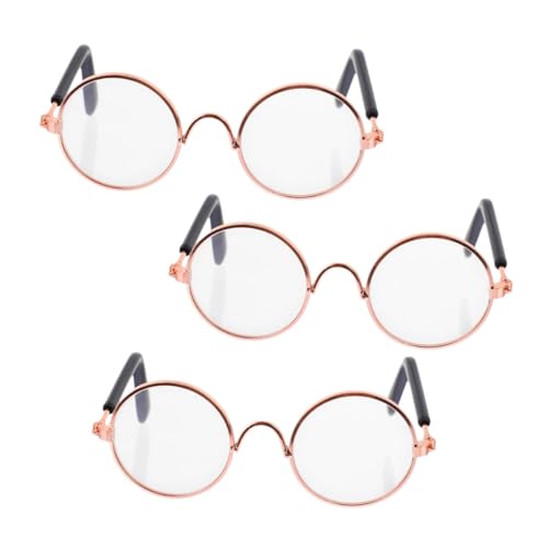 Vaguelly 3St Mini-Brille Herren-Sonnenbrille für Herren Hundemotorradbrillen Hundegl? Puppen Kleidung Puppen Klamotten schnapsgläser Hund Brille Hund Sonnenbrille Metall Eisenlegierung von Vaguelly