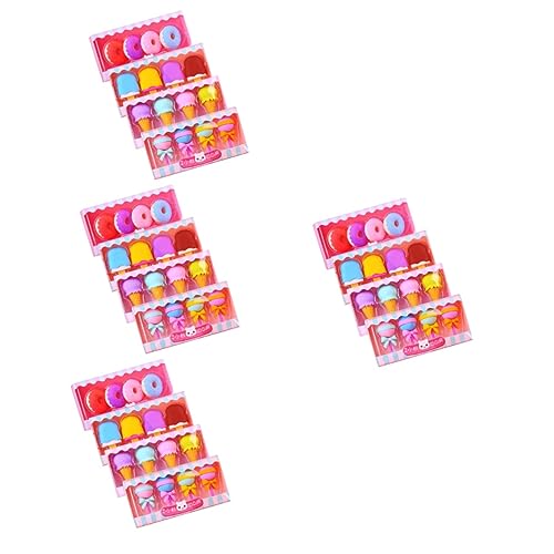 Vaguelly 4 Sätze Teiliges Radiergummi Candy Farben Abnehmbare Cartoon Radierer Für Bunte Süße Formen Donut Eis Lutscher Als Und Malzimmer Deko 16 Stück * 4 von Vaguelly