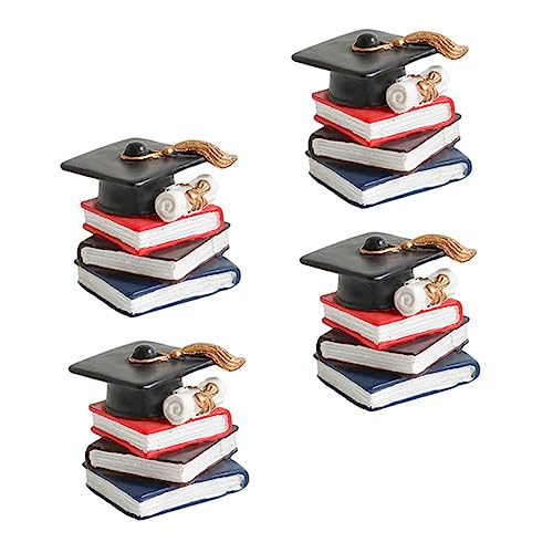 Vaguelly Eleganter Tortenaufsatz Zum Schulabschluss Buchornamente Geburtstagstorte Dekoration Cupcake-ornamente Studentenkuchen- Party-ornament 4 Stück von Vaguelly