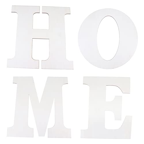 Vaguelly 4 Stück DIY Holzbuchstaben Home Set Dekorative Holzscheiben für Kreative Heimdekoration für Bastelprojekte Hochzeiten Weihnachten und Scrapbooking von Vaguelly