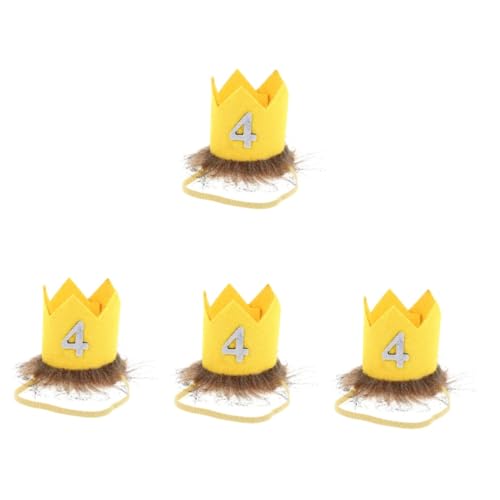 Vaguelly 4 Stück Geburtstagshut Kronenhut für Kinder Kindergeburtstag partyhüte kinder geburtstagskrone für kinder Golddekor Geburtstagskronenhut für Kind Kronenmützen für Kinder Prinzessin von Vaguelly