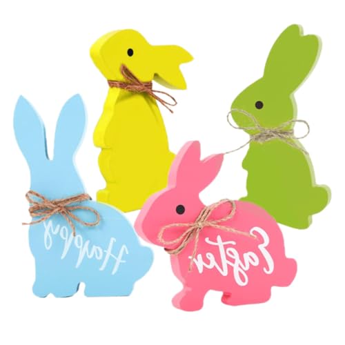 Vaguelly 4 Stück Hase aus Holz bastelset basteln für tischdeko esstisch für Ostern Easter Bunny Hasenheu ausgestopft Osterdekore -Themen-Tablett- Vaguelly 4 Stück Hase aus Holz bastelset basteln für tischdeko esstisch für Ostern Easter Bunny Hasenheu ausgestopft Osterdekore -Themen-Tablett- von Vaguelly