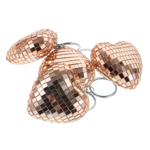 Vaguelly 4 Stück Herzförmiger Disco Ball Schlüsselanhänger Mini Spiegelkugel Dekoration Polierte Oberfläche Komfortabel als Festivalgeschenk und Trendiges Accessoire für Taschen und Vaguelly 4 Stück Herzförmiger Disco Ball Schlüsselanhänger Mini Spiegelkugel Dekoration Polierte Oberfläche Komfortabel als Festivalgeschenk und Trendiges Accessoire für Taschen und von Vaguelly