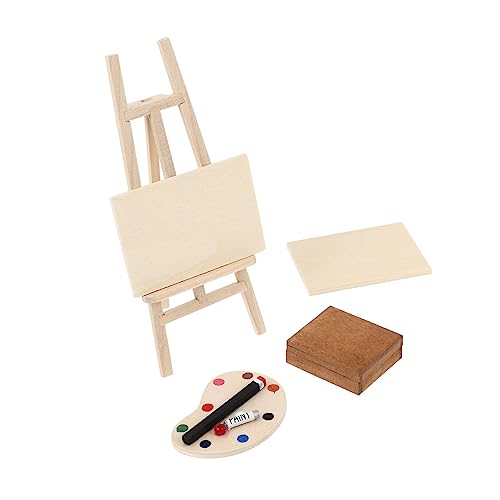 Vaguelly 4 Stück Mini Möbelstudio Set Staffelei Mini -stand Holz Vaguelly 4 Stück Mini Möbelstudio Set Staffelei Mini -stand Holz von Vaguelly