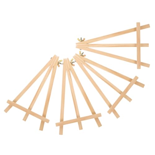 Vaguelly 4 Stück Mini-Staffelei Rack ausstellen Staffelei Tischplatte Anzeige kleine Staffeleien zum Ausstellen dreibeinstativ bookend Gemäldehalterständer Malerei Ausstellungsregal hölzern von Vaguelly