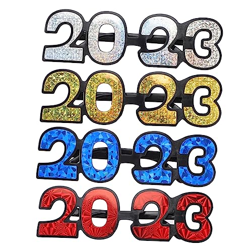 Vaguelly 4 Stück Neujahrsbrillen Lustige Partybrillen Silvester Deko Foto Requisiten Rot Blau Gold Silber für Jahreswechsel Feier Vaguelly 4 Stück Neujahrsbrillen Lustige Partybrillen Silvester Deko Foto Requisiten Rot Blau Gold Silber für Jahreswechsel Feier von Vaguelly