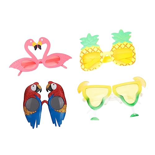 Vaguelly 4 Stück Party-requisiten Luau-party- Trendige Tropische Party Gläser Geformt Gastgeschenke Hochzeit Hochzeitsgeschenk Flamingo- Plastik von Vaguelly