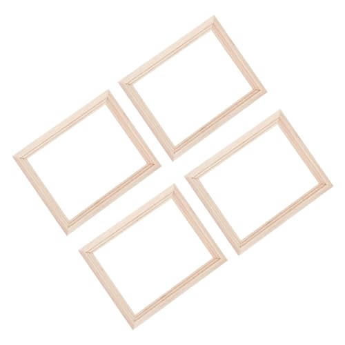Vaguelly 4 Stück Puppenhaus-Fotorahmen bilderrahmen deko gieskanne kinderspielzeug Toys Puppenhausmöbel Bildrahmen Fotografie-Requisiten Mini- -Layout-Requisiten Holz von Vaguelly