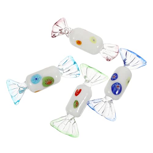 Vaguelly 4 Stück Teiliges Glaszucker Farbenfrohe Japanische Candy Ornamente aus Hochwertigem Realistische Süßigkeiten für Stilvolle und Schreibtischdeko von Vaguelly