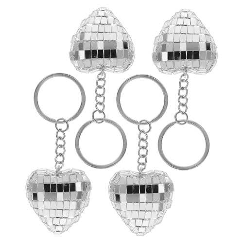 Vaguelly 4 Stück Teiliges Herzförmiges Disco Schlüsselanhänger Silberfarben Stilvoller Schlüsselring Anhänger Tragbar Modisch Für Party Zubehör Vaguelly 4 Stück Teiliges Herzförmiges Disco Schlüsselanhänger Silberfarben Stilvoller Schlüsselring Anhänger Tragbar Modisch Für Party Zubehör von Vaguelly