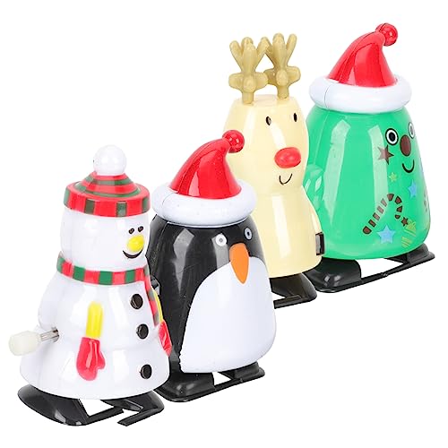 Vaguelly 4 Stück Weihnachts Aufziehspielzeug Lustige Mechanische Figuren für Weihnachtsdeko Scherzartikel und Mitgebsel für Weihnachtsfeier von Vaguelly
