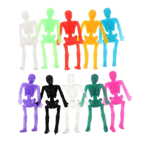 Vaguelly 40 Stück Halloween TPR Elastische Skelettfiguren Weiche Dehnbare Gruselige Wandklebende Spielzeuge Für Party Mitgebsel Spaßige Scherzartikel für Schule und Feiern von Vaguelly