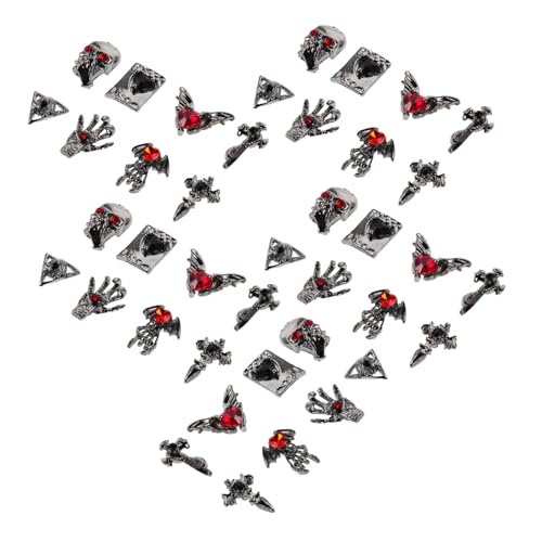 Vaguelly 40 Stück Nagelkunstartikel Halloween-Accessoires zum Selbermachen Vintage Nagelanhänger Metallnagelzauber DIY Halloween Accessoires DIY -Zubehör Punk -Nageldekoration Legierung Vaguelly 40 Stück Nagelkunstartikel Halloween-Accessoires zum Selbermachen Vintage Nagelanhänger Metallnagelzauber DIY Halloween Accessoires DIY -Zubehör Punk -Nageldekoration Legierung von Vaguelly