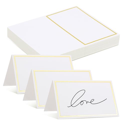 Vaguelly 40 Stück Teiliges Tischkarten in Perlmuttweiß mit Goldfolienrand Blanko Platzkarten für Tischdekoration bei Hochzeit Geburtstag Party Einfache Beschriftung mit Allen Stiften Vaguelly 40 Stück Teiliges Tischkarten in Perlmuttweiß mit Goldfolienrand Blanko Platzkarten für Tischdekoration bei Hochzeit Geburtstag Party Einfache Beschriftung mit Allen Stiften von Vaguelly
