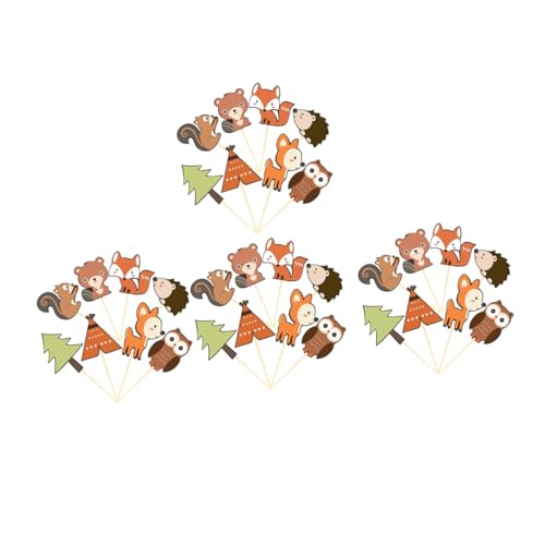 Vaguelly 48 Stück Teiliges Set Cartoon Tier Cake Topper Animierte Kuchenstecker für Geburtstagsfeiern Lebendige Tiermotive für Kreative Desserts und Kuchenverzierungen von Vaguelly