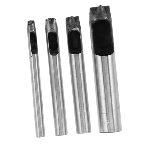Vaguelly 4Stücke Teiliges Lochstanzer Set mit Starrem Stahlgürtelstanzer für DIY Präzise Hohlstanzung für Lederverzierungen und Projekte von Vaguelly