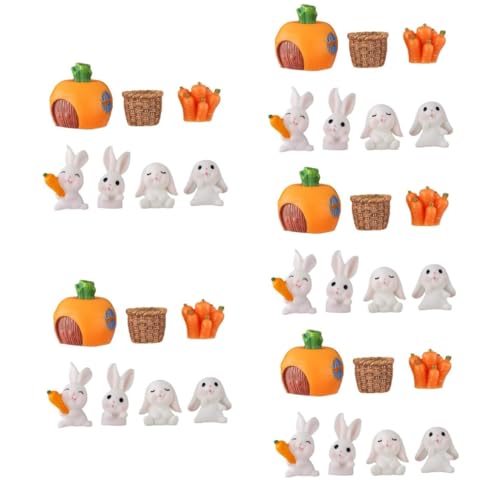 Vaguelly 5 Sätze Kuchendekoration Jahr Der Hasenfigur Glückskaninchen-statue Kleine Kaninchenstatue Miniatur-hasen-ornament Miniatur-kaninchenfigur Hase-auto-figur Pvc von Vaguelly
