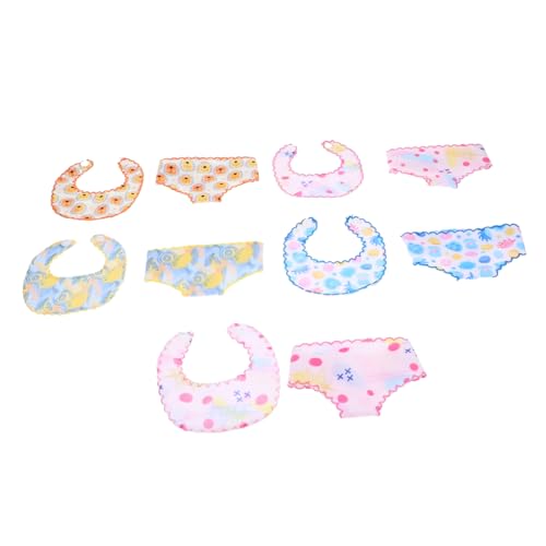 Vaguelly 5 Sätze Puppenwindel-Lätzchen Puppenzubehör wiederverwendbar Kleidung Accessoires puppenkleidung Puppen Schlafanzug spielzeuge Lätzchen-Unterhose für Puppe lustige Höschen Stoff von Vaguelly