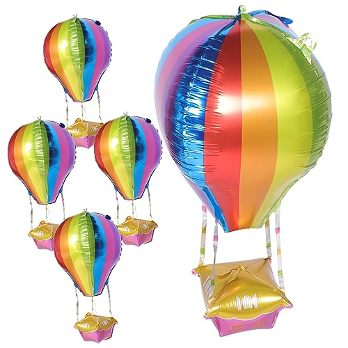 Vaguelly 5 Stück Heißluftballon Aluminium Ballon Hochzeit Party Luftballons Heißluftballon Dekorationen Party Luftballons Dekoration Hochzeitsdekorationen Heißluftballon von Vaguelly