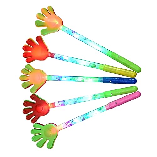 Vaguelly 5 Stück Leuchtende Handklatschen Teiliges Bunte Party Handklatscher für Fünf Finger Klatschende Geräuschmacher Lustige Requisiten für Geburtstage Karneval Sportveranstaltungen von Vaguelly