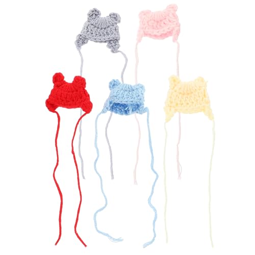 Vaguelly 5 Stück Mini Strickmützen Bunte Puppenhüte für DIY Bastelprojekte Dekorationen und Feste als Fotorequisiten und Weihnachtsbaum Anhänger Vaguelly 5 Stück Mini Strickmützen Bunte Puppenhüte für DIY Bastelprojekte Dekorationen und Feste als Fotorequisiten und Weihnachtsbaum Anhänger von Vaguelly