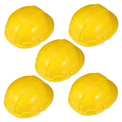 Vaguelly 5 Stück Spielzeug-Bauschutzhelme Kunststoff Gelb Für Kinder Partyhut Arbeiterhelm Baumeisterhut Kinder-Ingenieur-Gebäude-Verkleidungshüte von Vaguelly