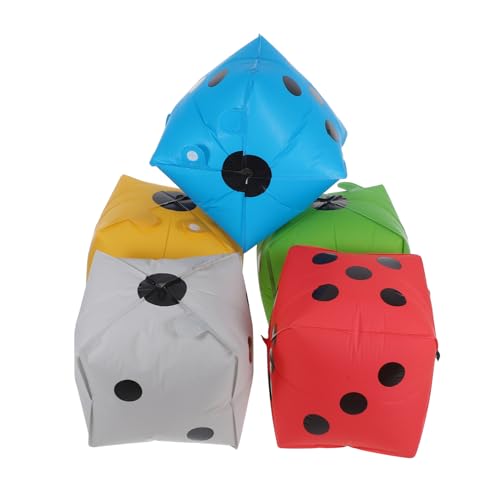 Vaguelly 5 Stück Teiliges Aluminium Würfelform Langlebig Leicht Wiederverwendbar Bunte Festdekoration für Spielabend Themenparty Festival Mattrot Gelb Blau Grün Weiß von Vaguelly