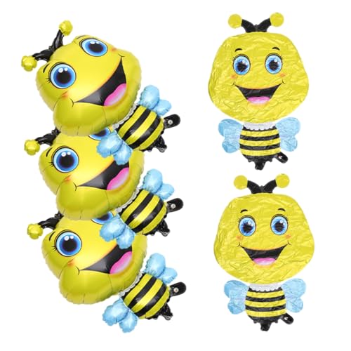 Vaguelly 5 Stück Teiliges Bienen Folienballon Tierballons für Kindergeburtstage und Tier Mottopartys Deko für Innen und Außenveranstaltungen Stabile Materialien Fotodekor von Vaguelly