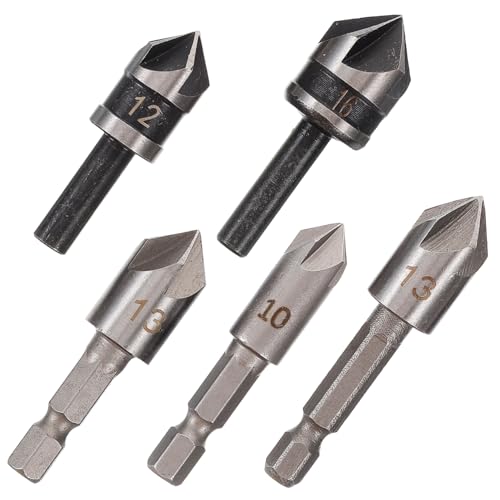 Vaguelly 5 Stück Teiliges Kegelsenker Bohrerset für Holz und Metallverarbeitung Schaft Präzise Bohrer für Senkungen und Vorbohrungen für Professionelle Anwendungen von Vaguelly