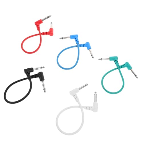 Vaguelly 5 Stück Teiliges Patch Cords für Gitarren Effektpedale Robuste Instrumenten Audioverbindungen Leichtes Pedalboard Kabel für Pedale Schnelles Stecken für Nahtloses Umschalten von Vaguelly