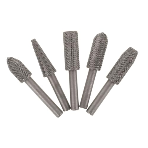 Vaguelly 5 Stück Teiliges Rotationsfeilen Set für Holzgravur Schneide und Schnitzwerkzeuge für DIY Holzbearbeitung Kompatibel mit Rotationswerkzeugen und Schleifmaschinen von Vaguelly