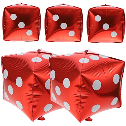 Vaguelly 5 Stück Würfel Aluminiumfolie Luftballons Party Dekoration Geburtstagsspiel Thema Partydeko für Spielabende Hintergrund Rot Vaguelly 5 Stück Würfel Aluminiumfolie Luftballons Party Dekoration Geburtstagsspiel Thema Partydeko für Spielabende Hintergrund Rot von Vaguelly