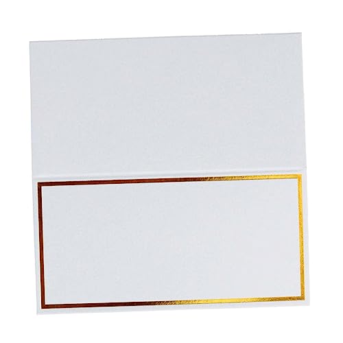 Vaguelly 50 Stück Blanko Tischkarten Weiß mit Goldrand Hochwertige Platzkarten für Hochzeit Party Dekoration DIY Namenskarten aus Premium Papier für Festliche Bankette und Feiern Vaguelly 50 Stück Blanko Tischkarten Weiß mit Goldrand Hochwertige Platzkarten für Hochzeit Party Dekoration DIY Namenskarten aus Premium Papier für Festliche Bankette und Feiern von Vaguelly