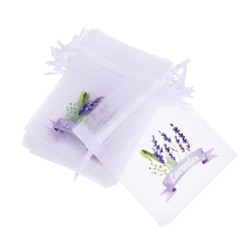 Vaguelly 50 Stück Leerer Beutel Taschen kleine Beutelchen Lavendelsäckchen Lavendel-Partytüten mit Leere Beutel Netzbeutel Organzabeutel kleine Dankestüten Weiß von Vaguelly