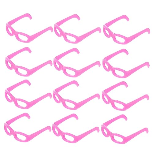 Vaguelly 50 Stück Mini-Brille Puppenhaus Puppen puppenkleidung Spielzeugbrillen Puppen Bastelbedarf Puppenbrillen Mini-Puppen- Minipuppenbrille Plastik Rosy von Vaguelly