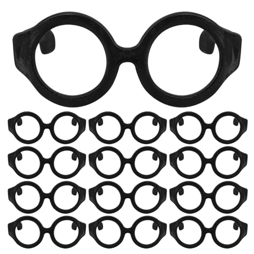 Vaguelly 50 Stück Puppenbrillen Puppenbrillen Miniatur-Kunststoffbrillen Runde Brillengestelle Puppenkleidung Lesebrillen Brillen Für Männliche Und Weibliche Actionfiguren-Puppen von Vaguelly