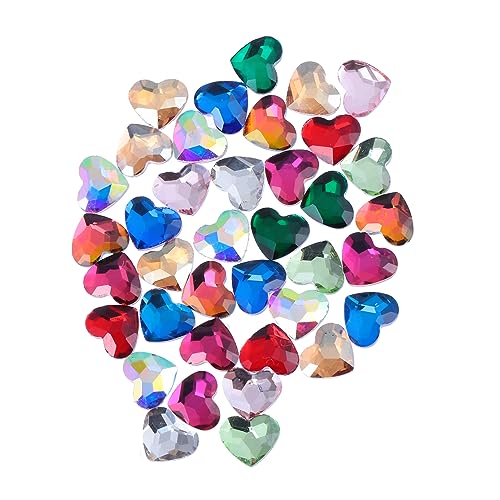 Vaguelly 50Stücke Herzform Charms Rhinestone Maniküre Sticker für DIY Nail Art Glitzer Aufkleber für Dekoration für Hochzeiten Bastelprojekte und Körperkunst von Vaguelly
