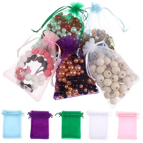 Vaguelly 50Stücke Organzabeutel mit Kordelzug Farben Kleine Geschenktüten für Schmuck Hochzeiten Geburtstage und Effektive von Vaguelly