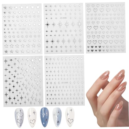 Vaguelly 5Blätter Selbstklebende Nagelkunst Aufkleber Nagelsterne Herzen für Damen Nageldekoration für Maniküre und Nail Art Design Hochwertige Haftung Vielseitige Vaguelly 5Blätter Selbstklebende Nagelkunst Aufkleber Nagelsterne Herzen für Damen Nageldekoration für Maniküre und Nail Art Design Hochwertige Haftung Vielseitige von Vaguelly