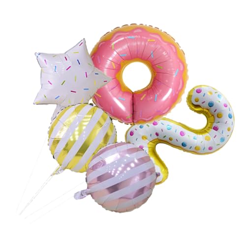 Vaguelly 5 Bunte Luftballons Aus Aluminiumfolie in Donutform Dekoratives Partyzubehör Für Geburtstage Häuser Und Veranstaltungen Vaguelly 5 Bunte Luftballons Aus Aluminiumfolie in Donutform Dekoratives Partyzubehör Für Geburtstage Häuser Und Veranstaltungen von Vaguelly