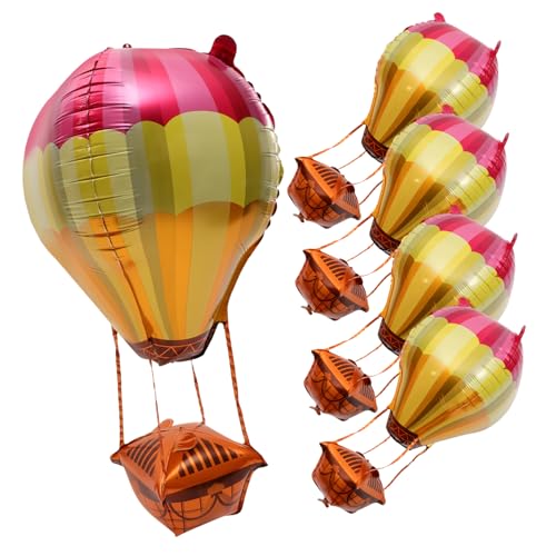 Vaguelly 5Stücke Aluminium Folienballons im Hot Air Balloon Design für Geburtstagsfeiern und Hochzeiten Festliche Dekoration zu Montieren und Langlebig von Vaguelly